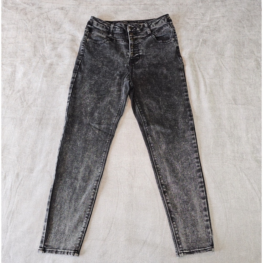 Vanilla Star High Rise Skinny Size 31/13 Button Faded Black 31 cotton